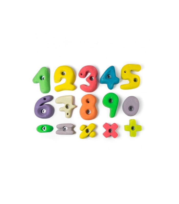 pack de presas escalada infantiles niños forma de numeros